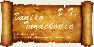 Danilo Tanacković vizit kartica